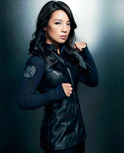 Agents Of Shields Melinda May Sleeveless Black Leather Vest Women's weekend jackets