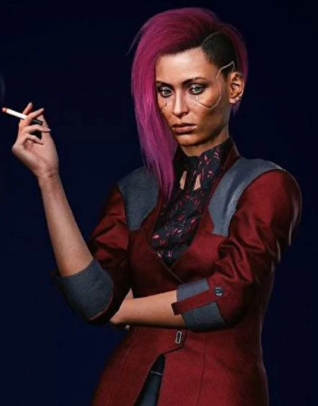 Cyberpunk 2077 V Female Red Blazer Women's oversized jackets