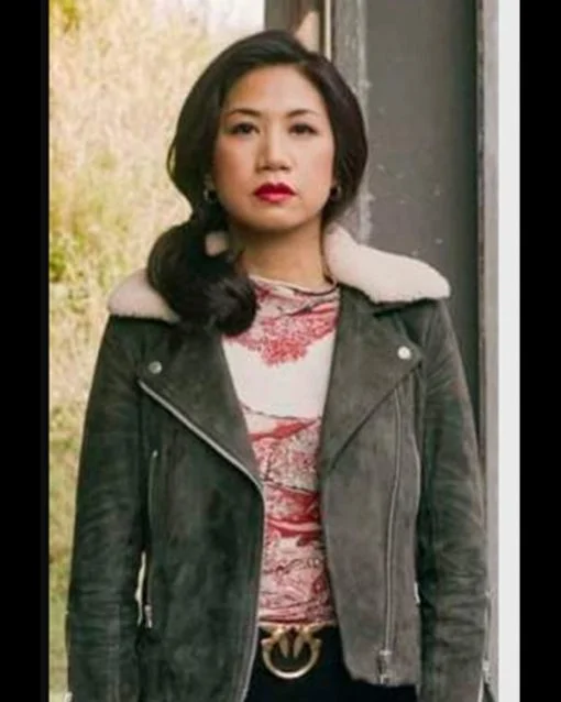 The Equalizer Season 2 Liza Lapira Grey Suede Leather Jacket