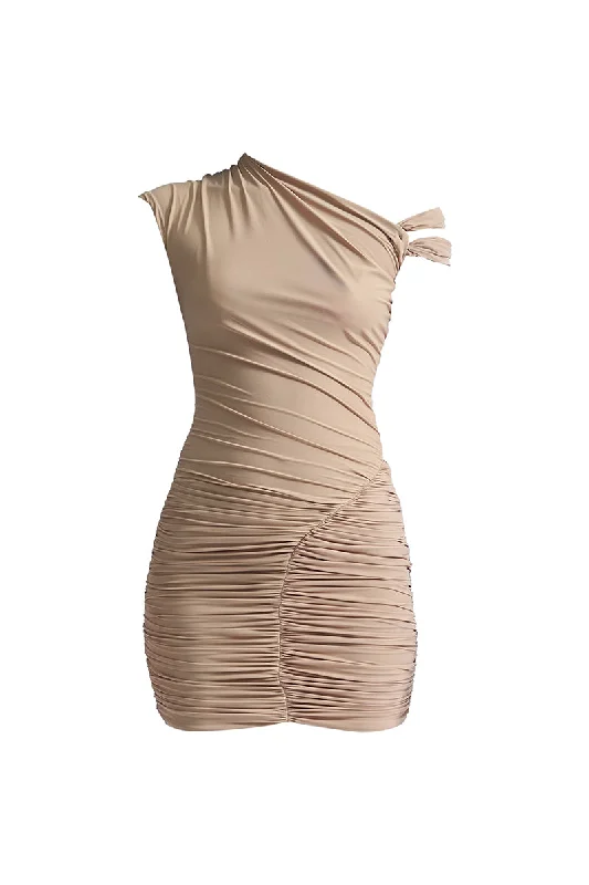 AMADEA HAZELNUT MINI DRESS