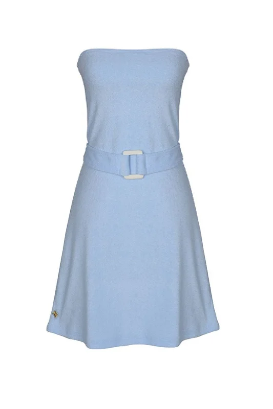 CALIFORNIA TERRY BABY BLUE MINI DRESS