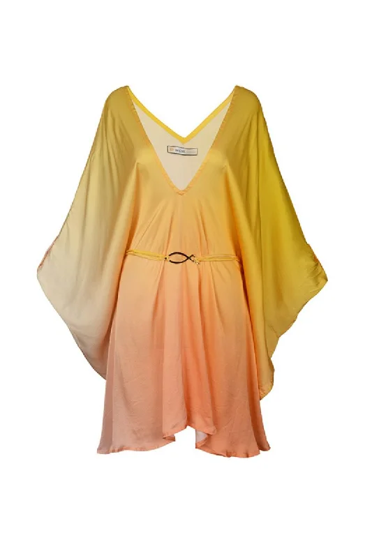 NEW YELLOW BOHO SILK KAFTAN