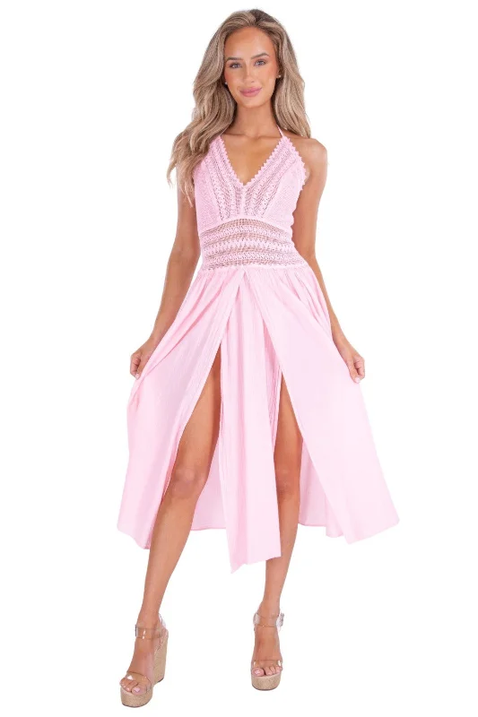 'Arabella' Panel High Split Maxi Dress