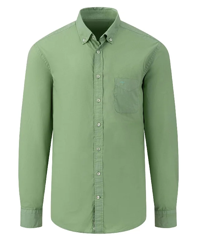 Garment Dyed Poplin Shirt - Soft Green